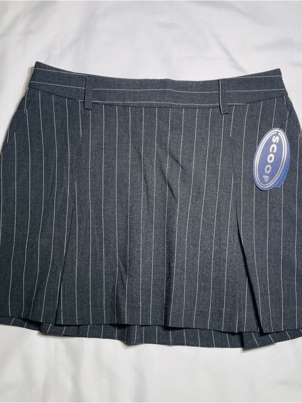 SCOOP Navy Pinstripe Mini Skirt